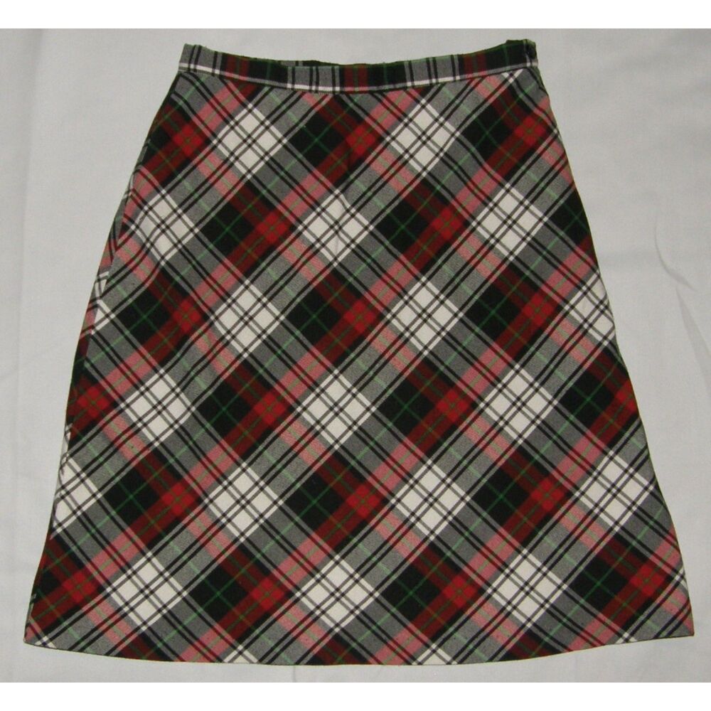 HANNA ANDERSSON Multicolored Plaid Sz 8 Lined A-Line Knee Length Side Zip Skirt
